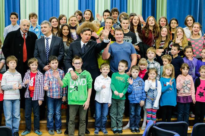 Predsednik Republike Slovenije Borut Pahor na prireditvi ob dnevu samostojnosti in enotnosti na OŠ dr. Ivana Korošca v Borovnici